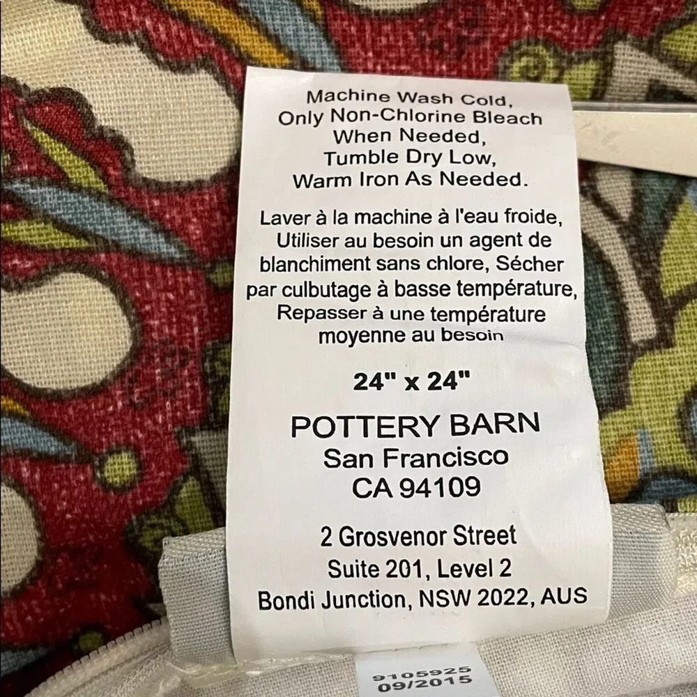 Pottery Barn Della Medallion Pillow Cover 24x24 Cotton Linen Blend Boho